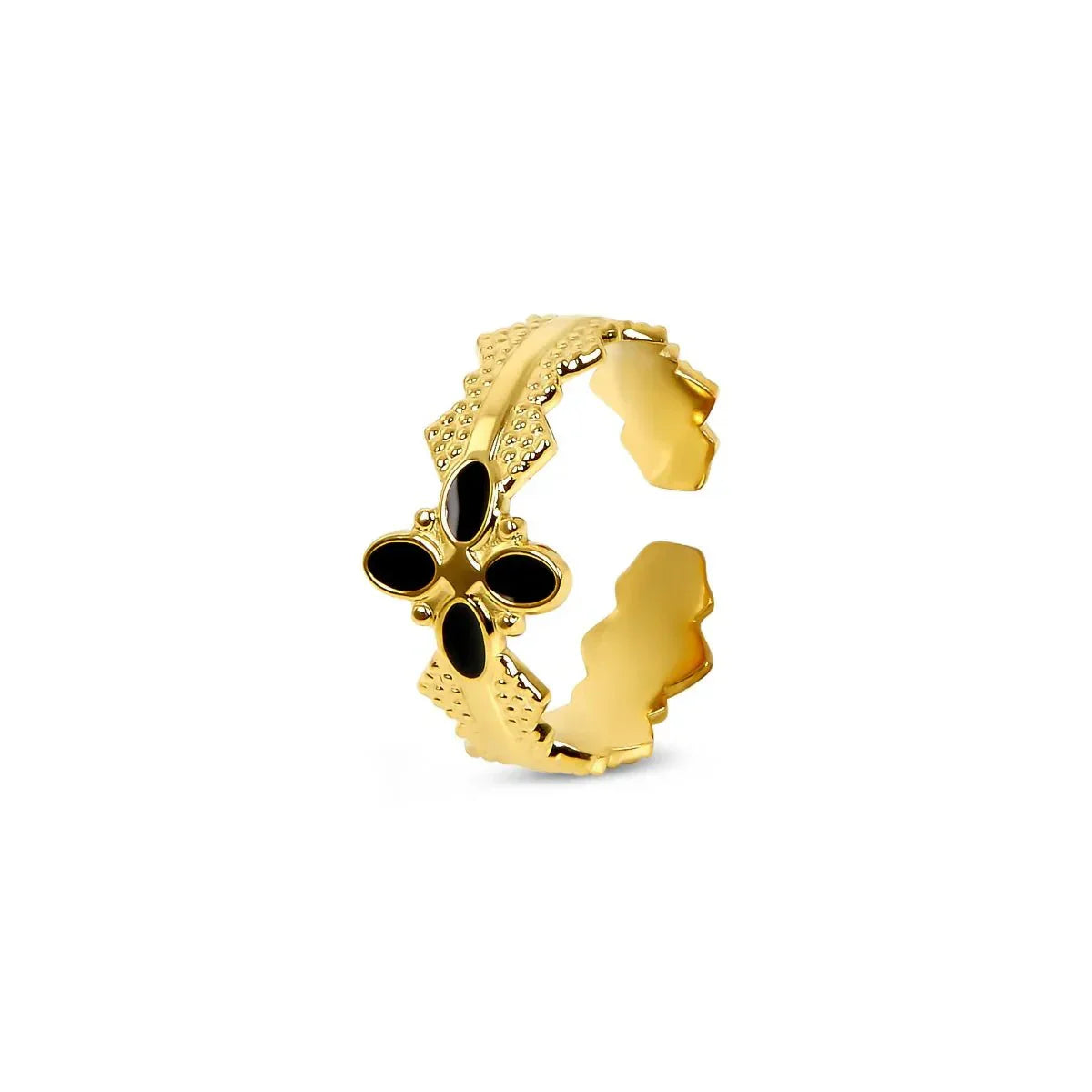Anillo ajustable Blossom bañado en oro de 18 quilates
