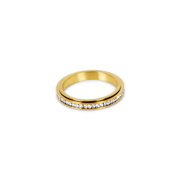 Anillo Brillante Giratorio Chapado en Oro de 18k