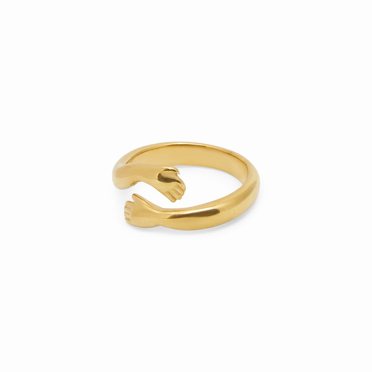 Anillo de abrazo chapado en oro de 18 quilates