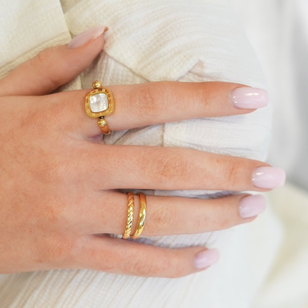 Anillo Duo bañado en oro de 18k