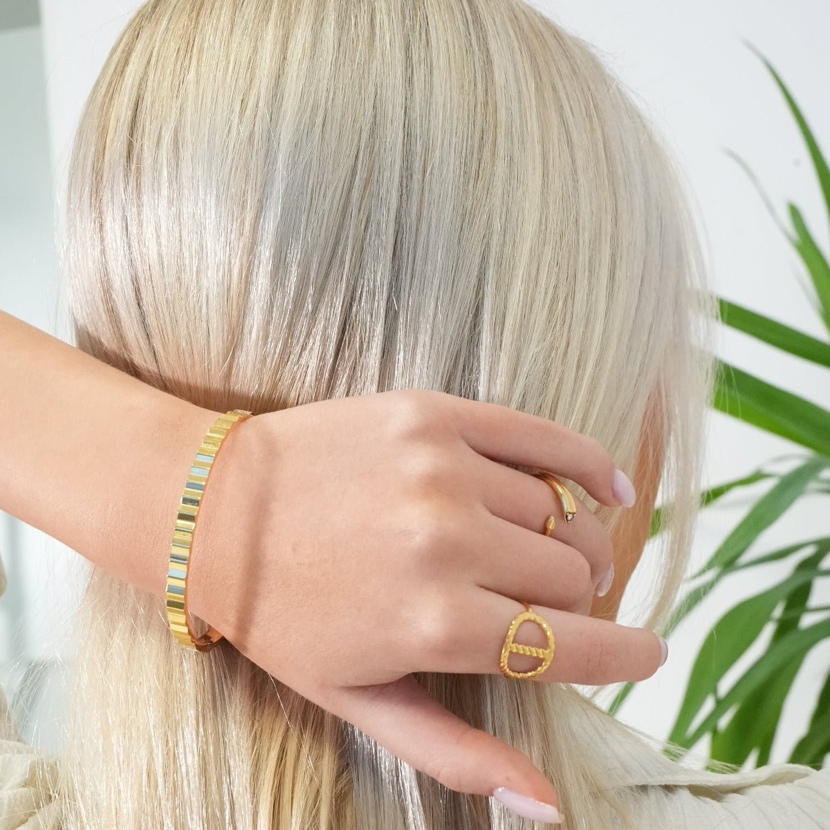 Anillo ajustable Éclat bañado en oro de 18 k