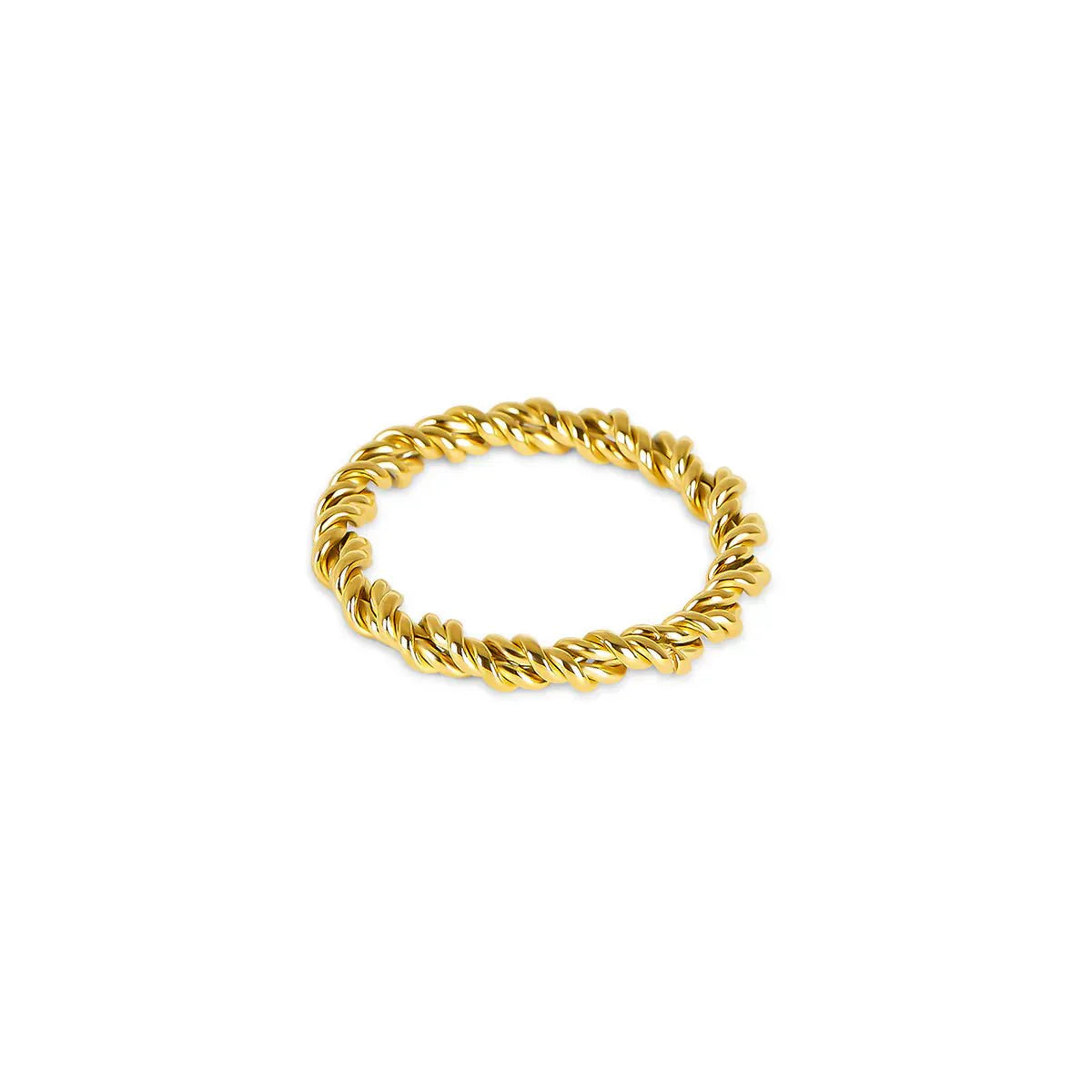 Anillo espiral bañado en oro de 18 quilates
