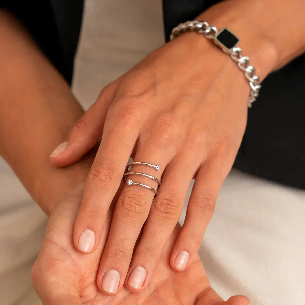 Anillo espiral fino - Plata