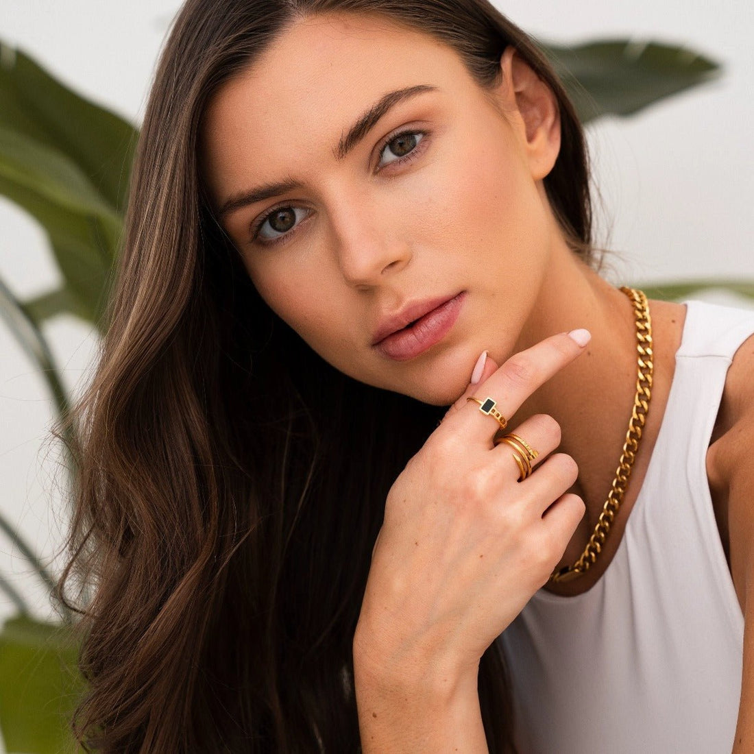 Anillo Fusion bañado en oro de 18k