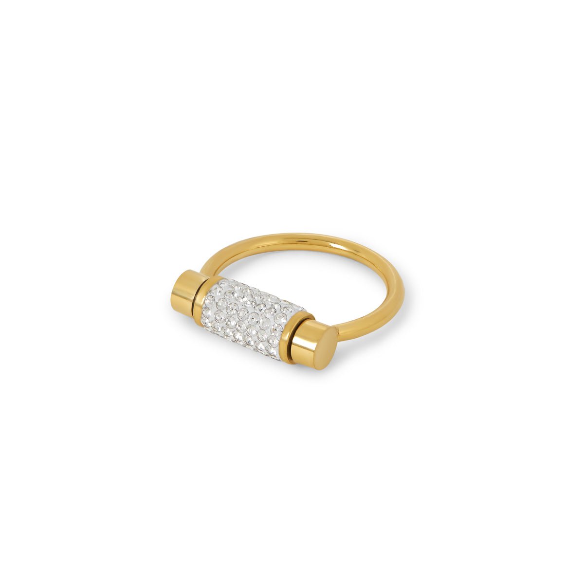 Anillo giratorio Glitz bañado en oro de 18 quilates