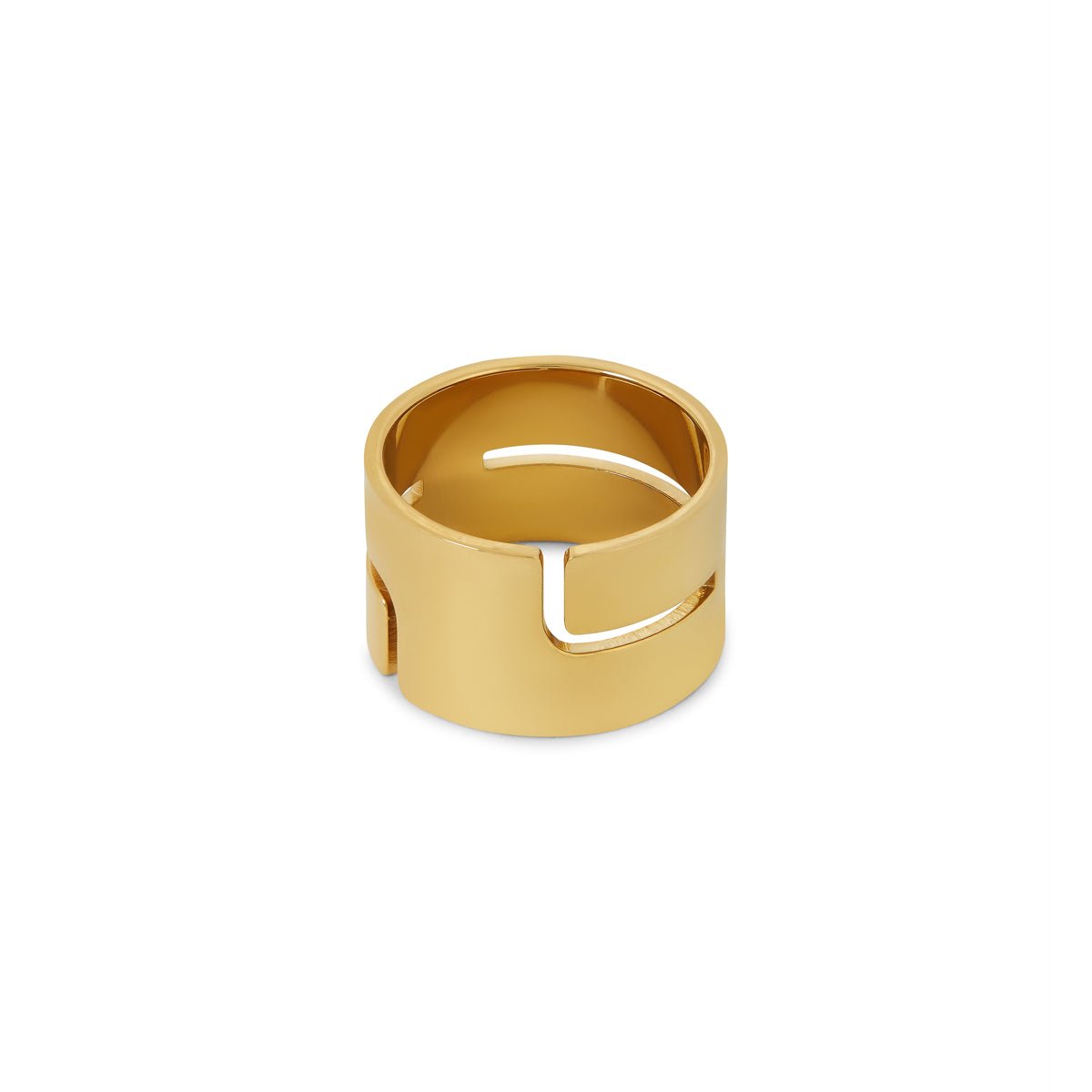 Anillo Chunky Hi-Lo chapado en oro de 18 quilates