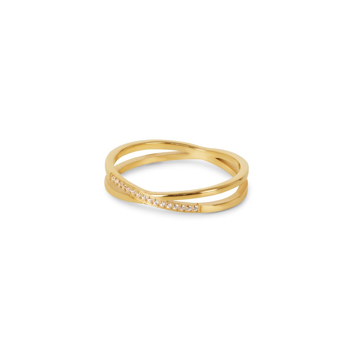 Anillo Doble Lucía Bañado en Oro 18k