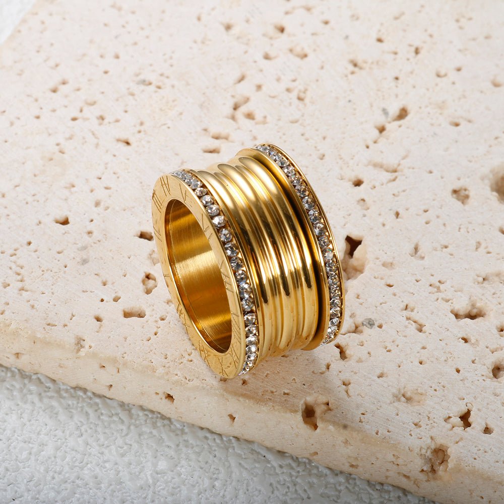 Anillo Imperial de Lujo Chapado en Oro de 18 K