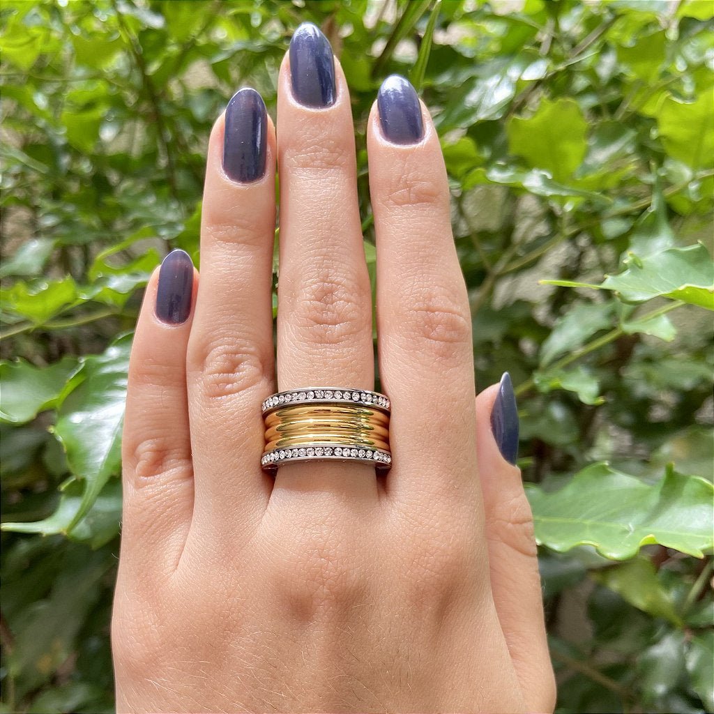 Anillo Imperial de Lujo Chapado en Oro de 18 K