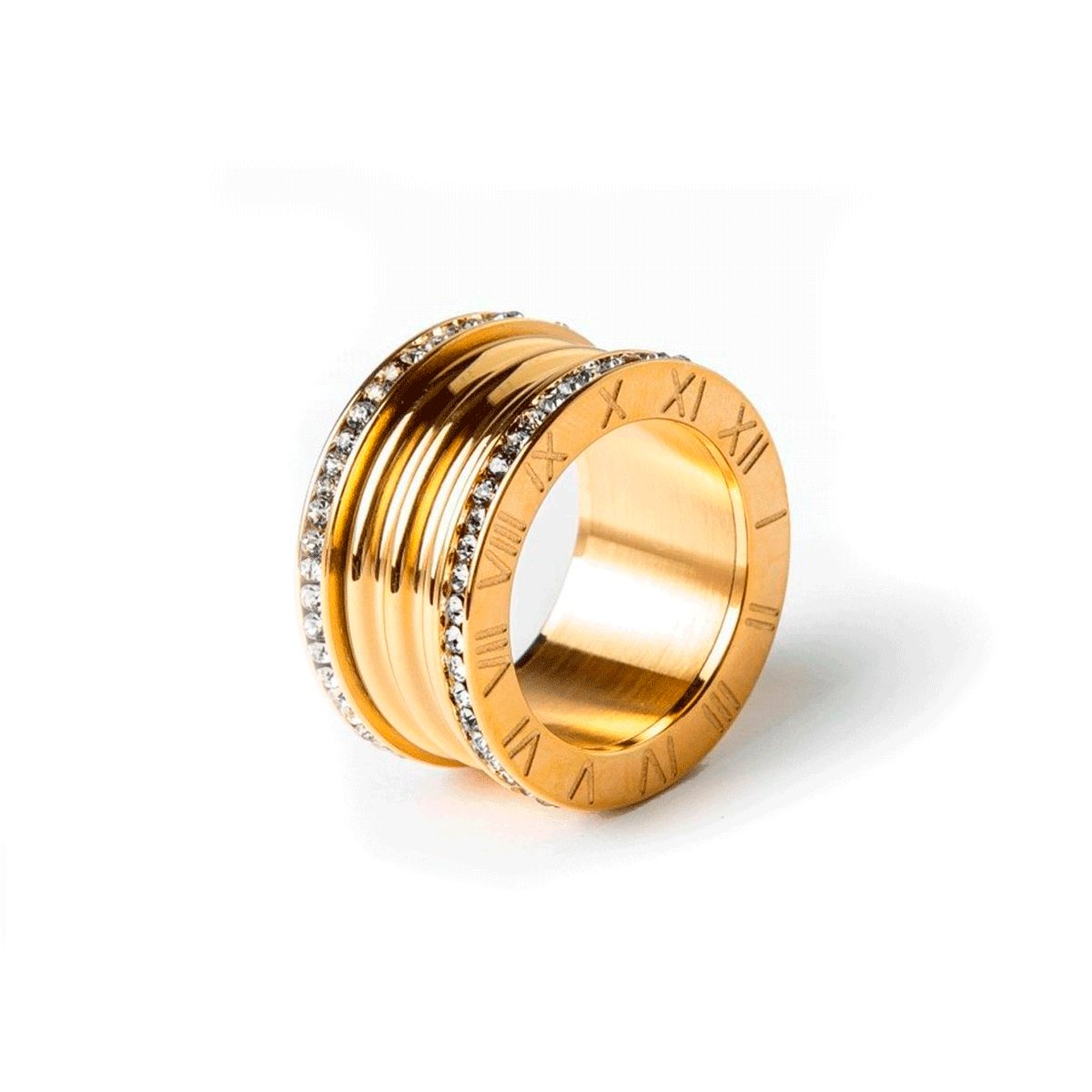 Anillo Imperial de Lujo Chapado en Oro de 18 K