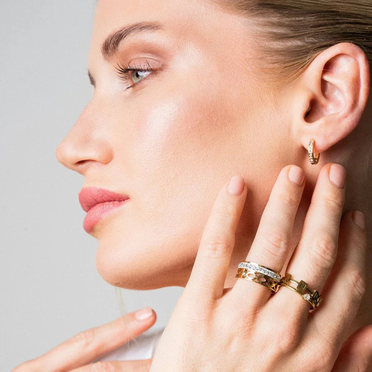 Anillo Mosaico Bañado en Oro de 18k