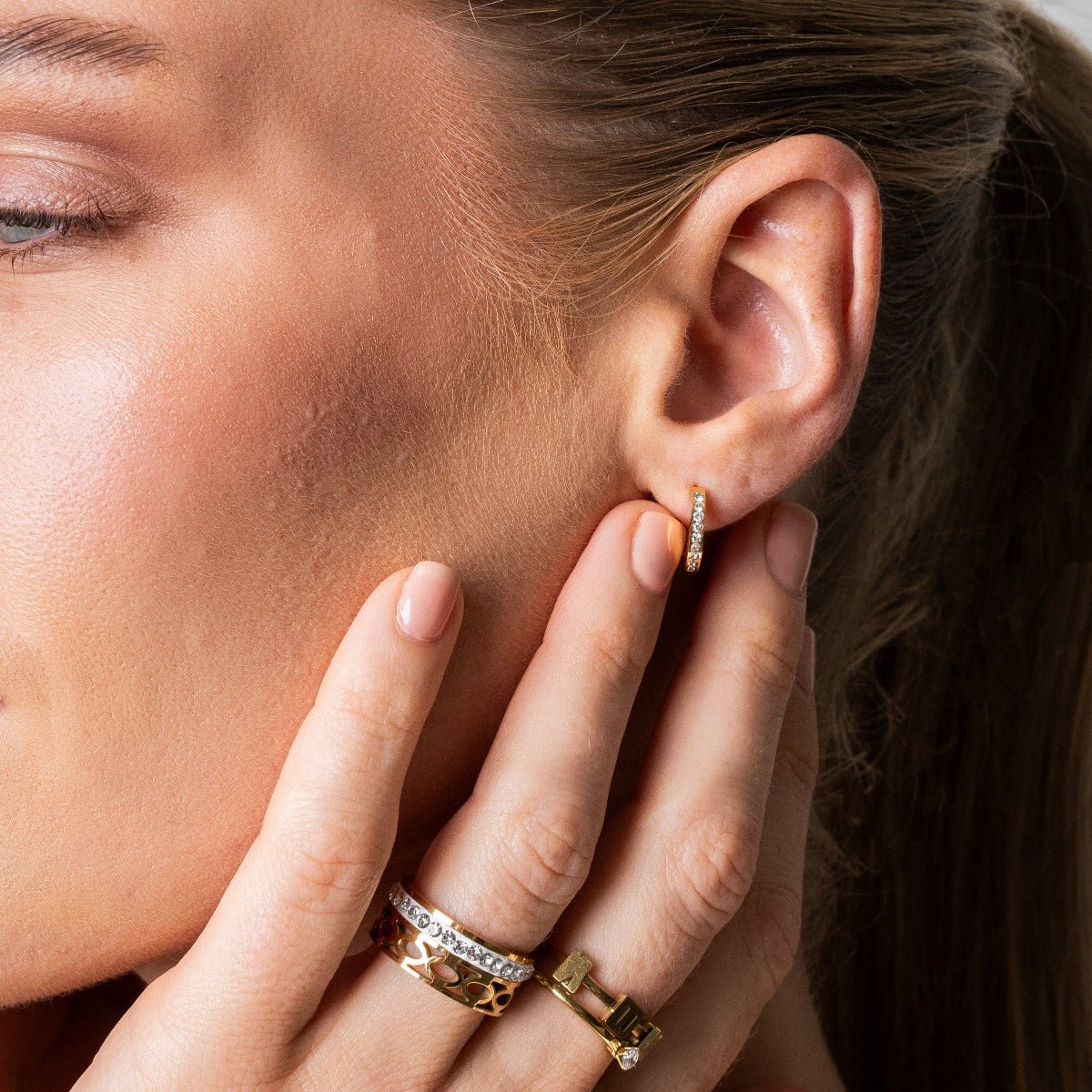 Anillo Mosaico Bañado en Oro de 18k