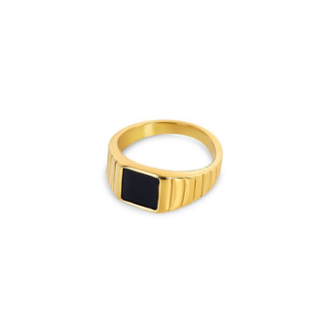 Anillo Noir bañado en oro de 18 quilates