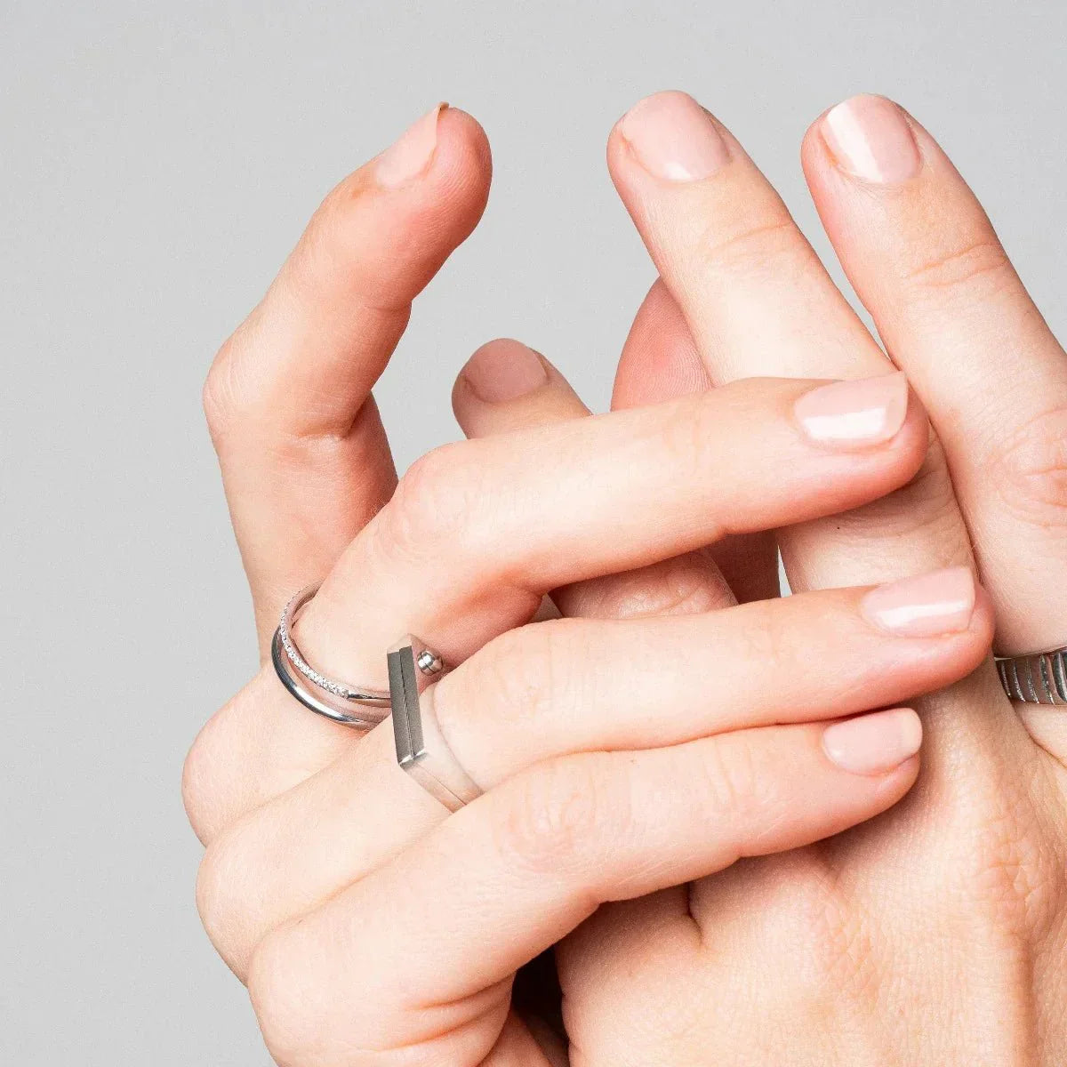 Anillo de tornillo plano - Plata