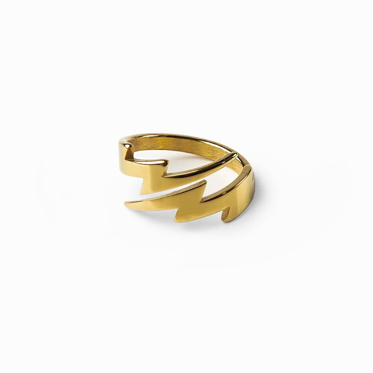 Anillo de rayo bañado en oro de 18 quilates