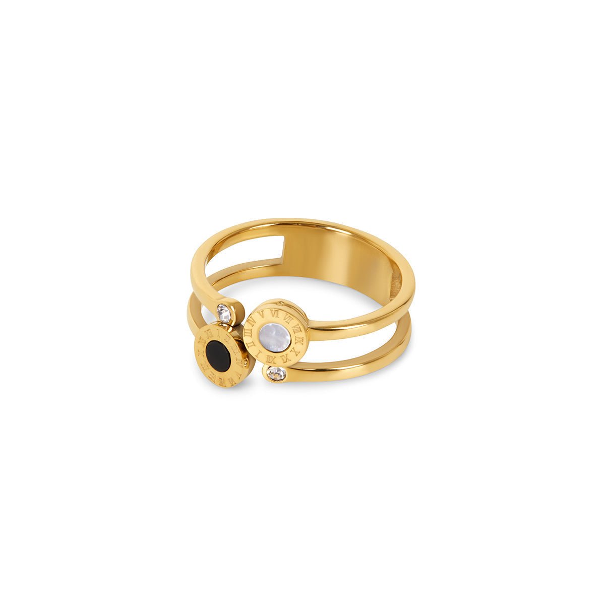Anillo Venecia Romana bañado en oro de 18 quilates