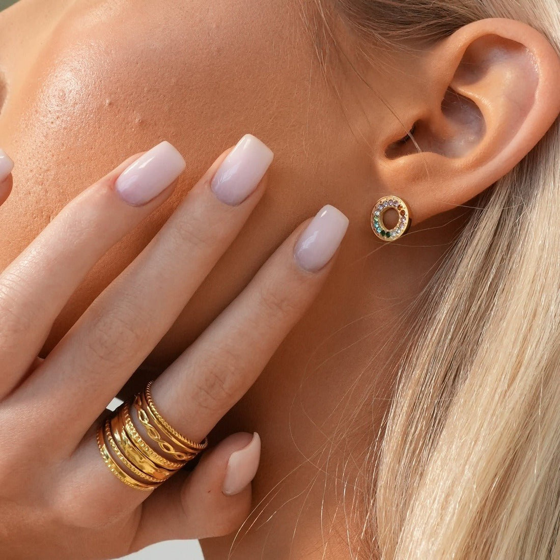 Anillo ajustable Royale bañado en oro de 18 k