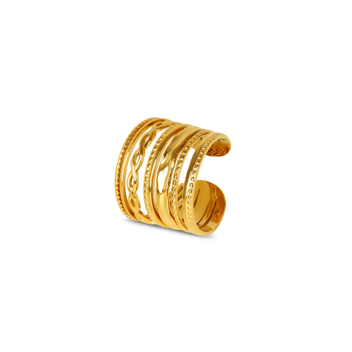 Anillo ajustable Royale bañado en oro de 18 k