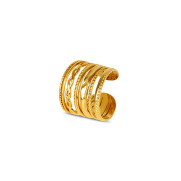 Anillo ajustable Royale bañado en oro de 18 k
