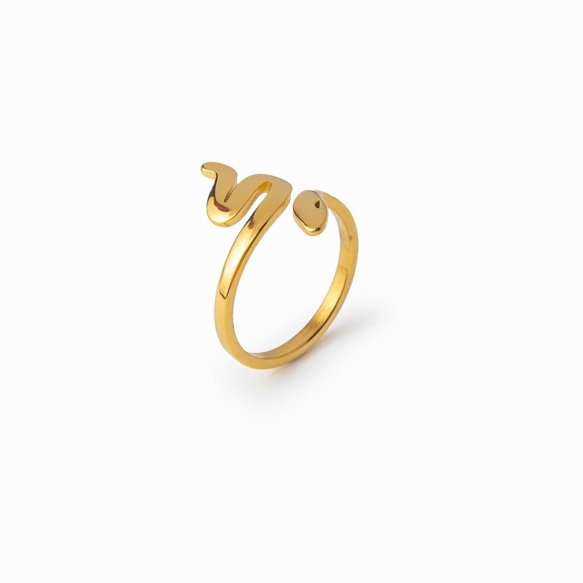 Anillo de serpiente bañado en oro de 18 quilates