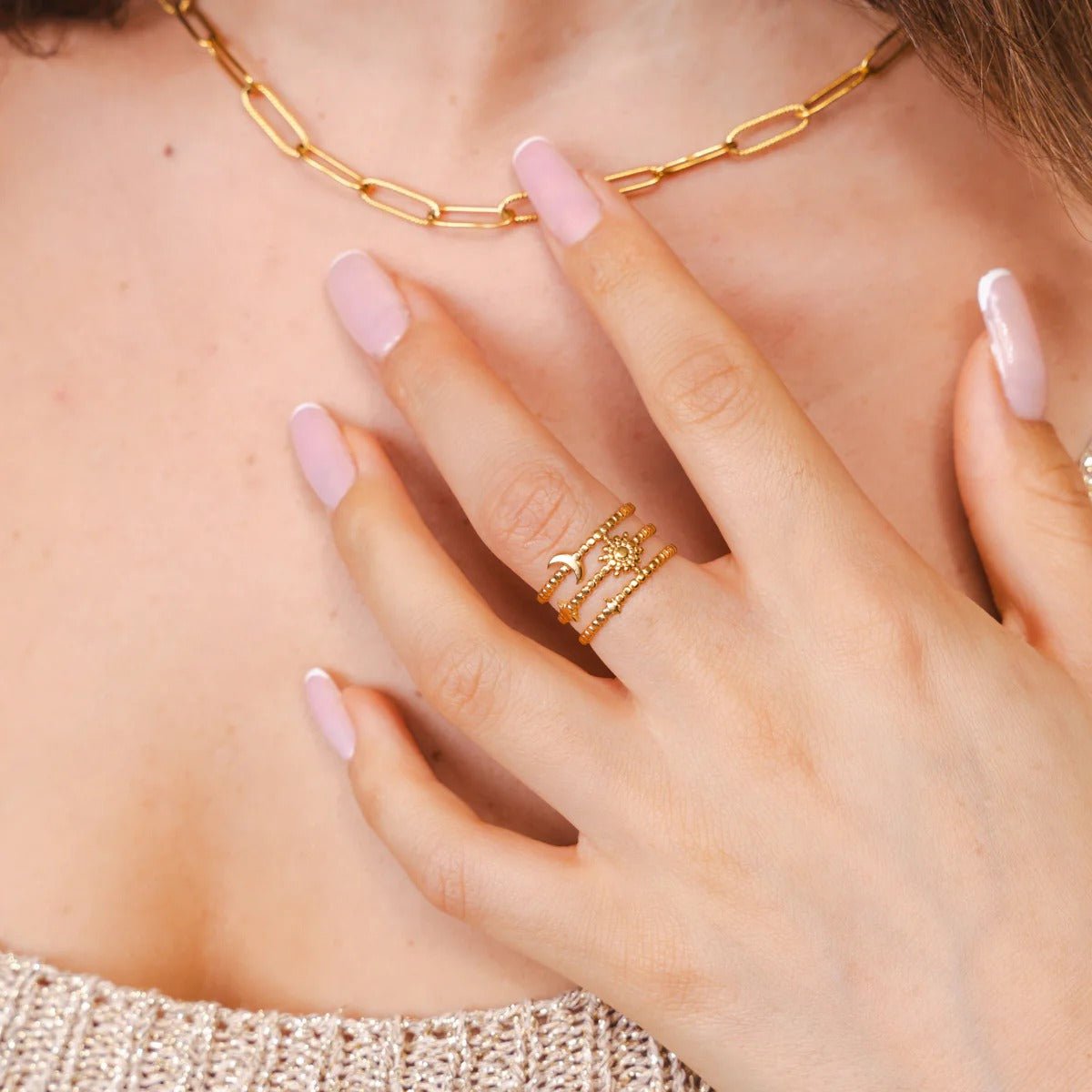 Anillo Ajustable Sky Bañado en Oro de 18K