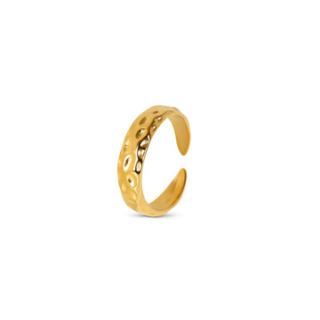 Anillo de textura lunar bañado en oro de 18 k