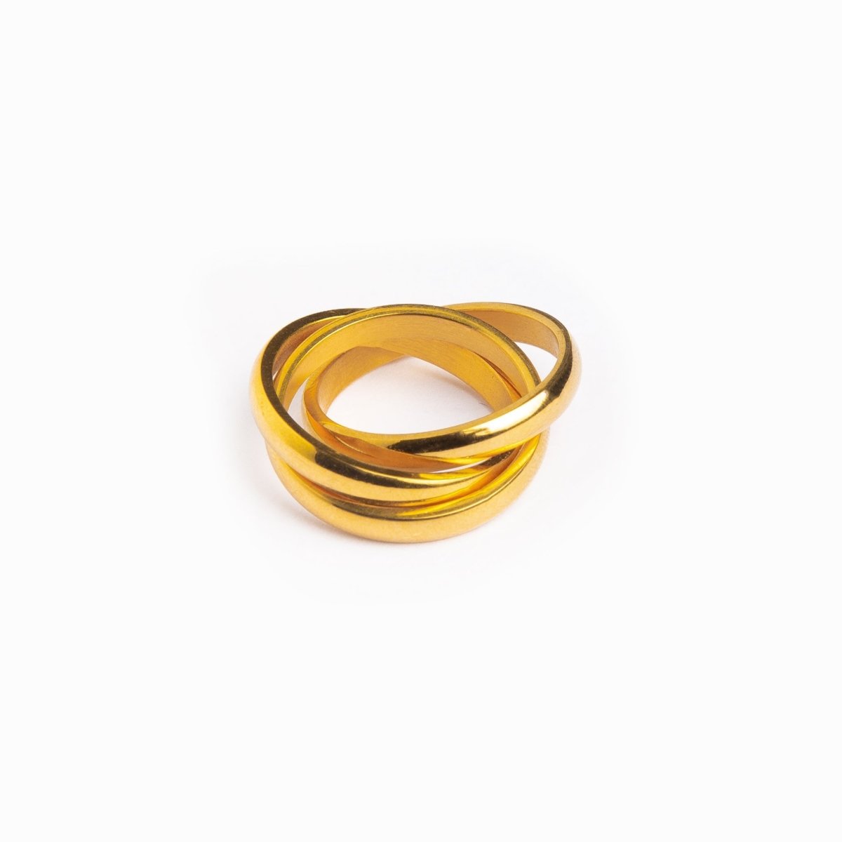 Anillo Trinity bañado en oro de 18 quilates