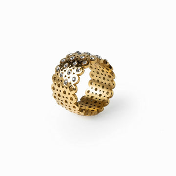 Anillo Valenciana bañado en oro de 18 quilates