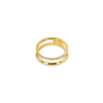 Anillo doble Vienne bañado en oro de 18 quilates
