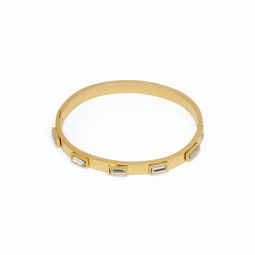 Pulsera de cristal Navette bañada en oro de 18 quilates