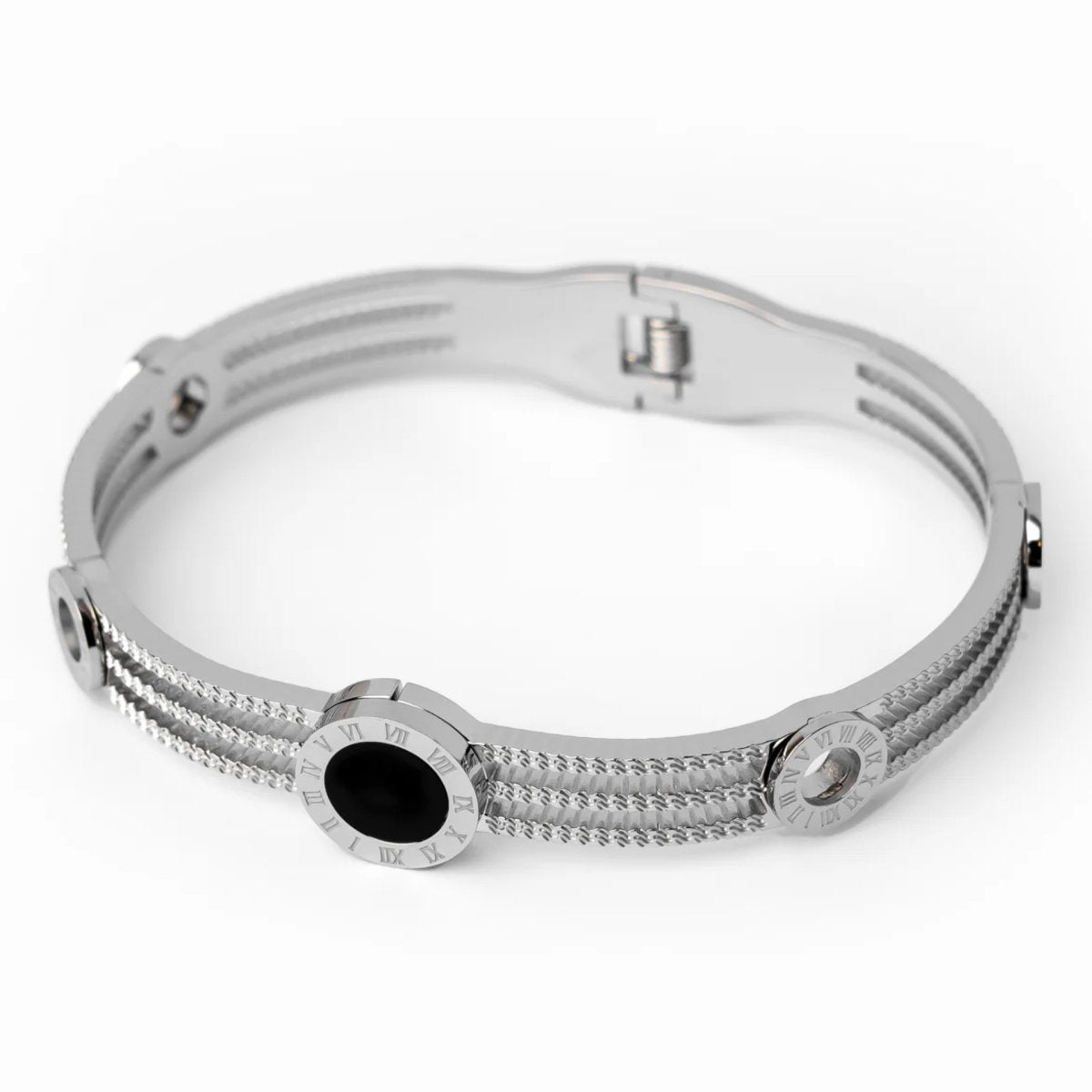 Pulsera Triple Ónix Bañada en Oro de 18k