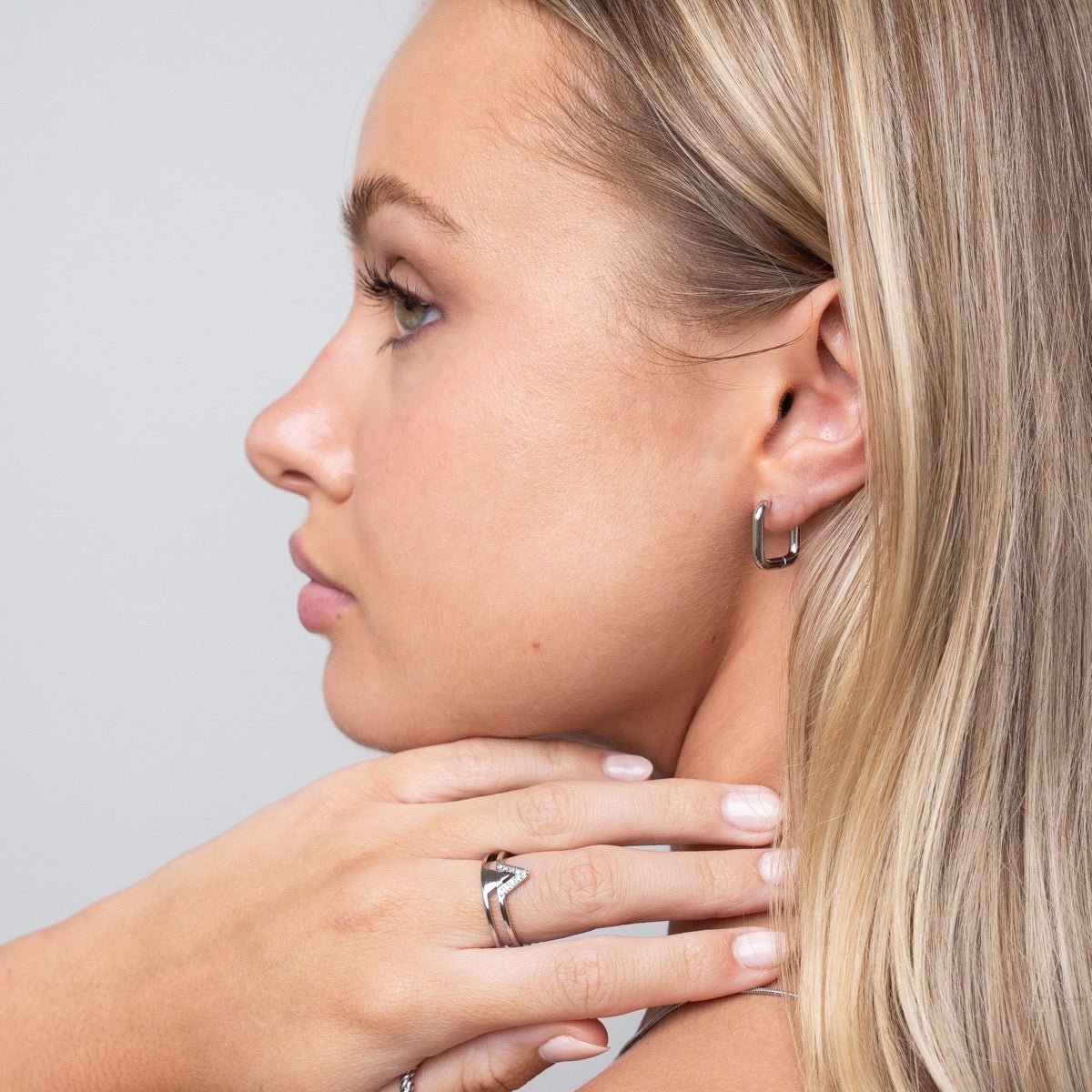 Pendientes de aro cuadrados - Plata