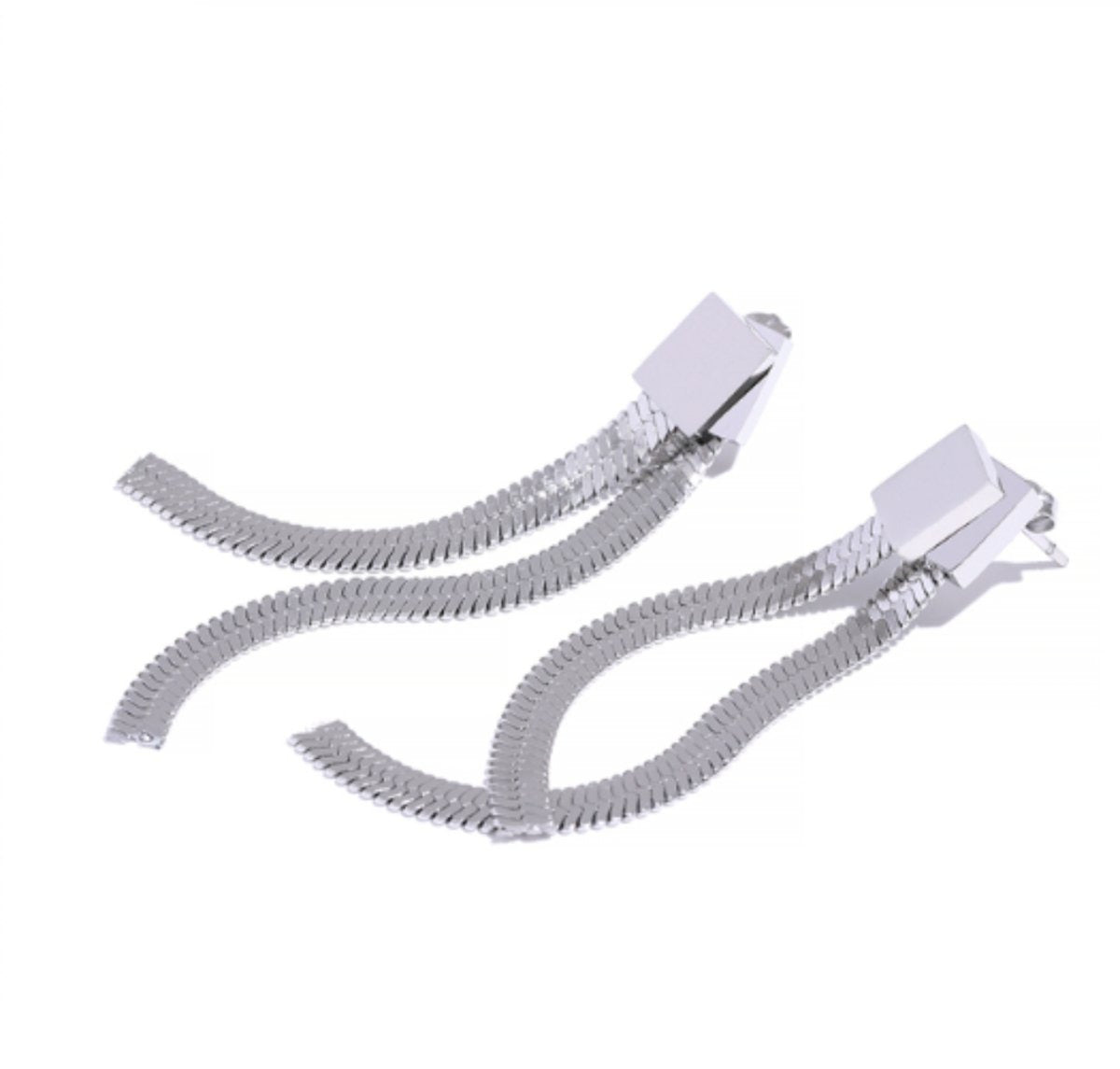 Pendientes Catarina de malla metálica - Plata