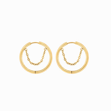 Pendientes de aro de cometa bañados en oro de 18 quilates