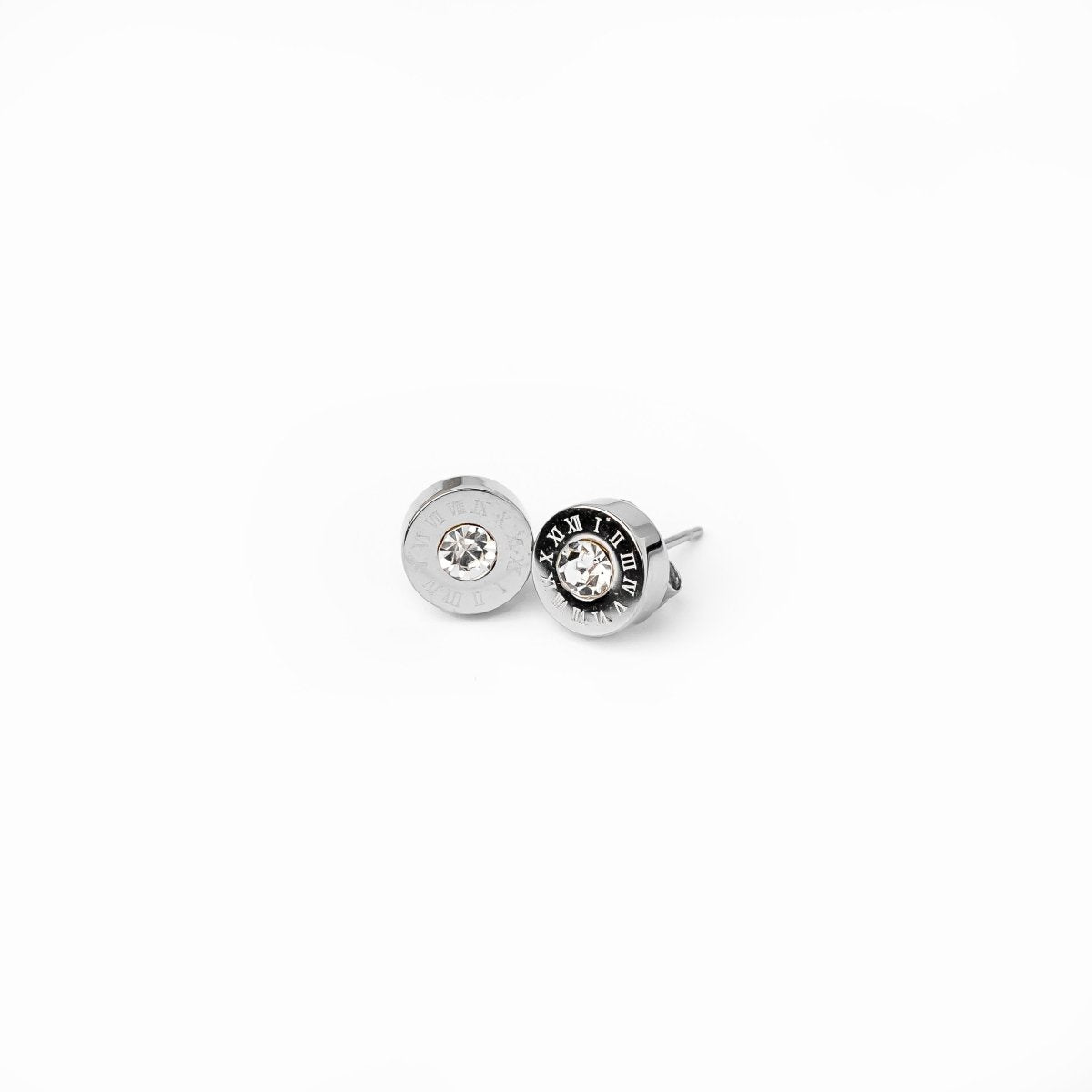 Pendientes Charm con Piedra de Cristal - Plata