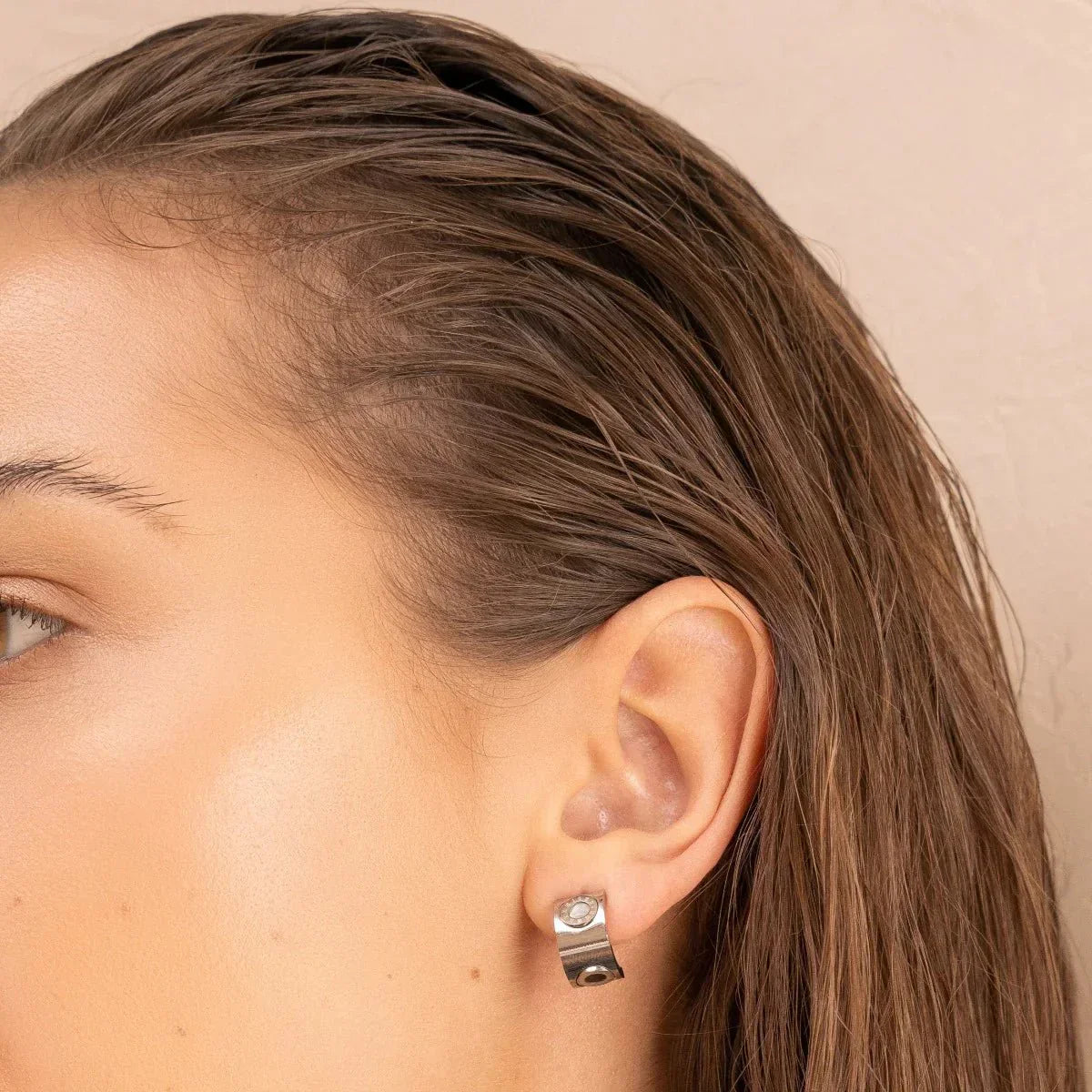 Pendientes con números romanos giratorios - Plata