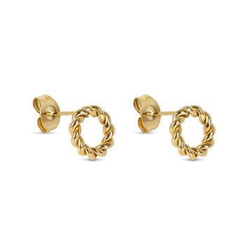 Pendientes Twist bañados en oro de 18k
