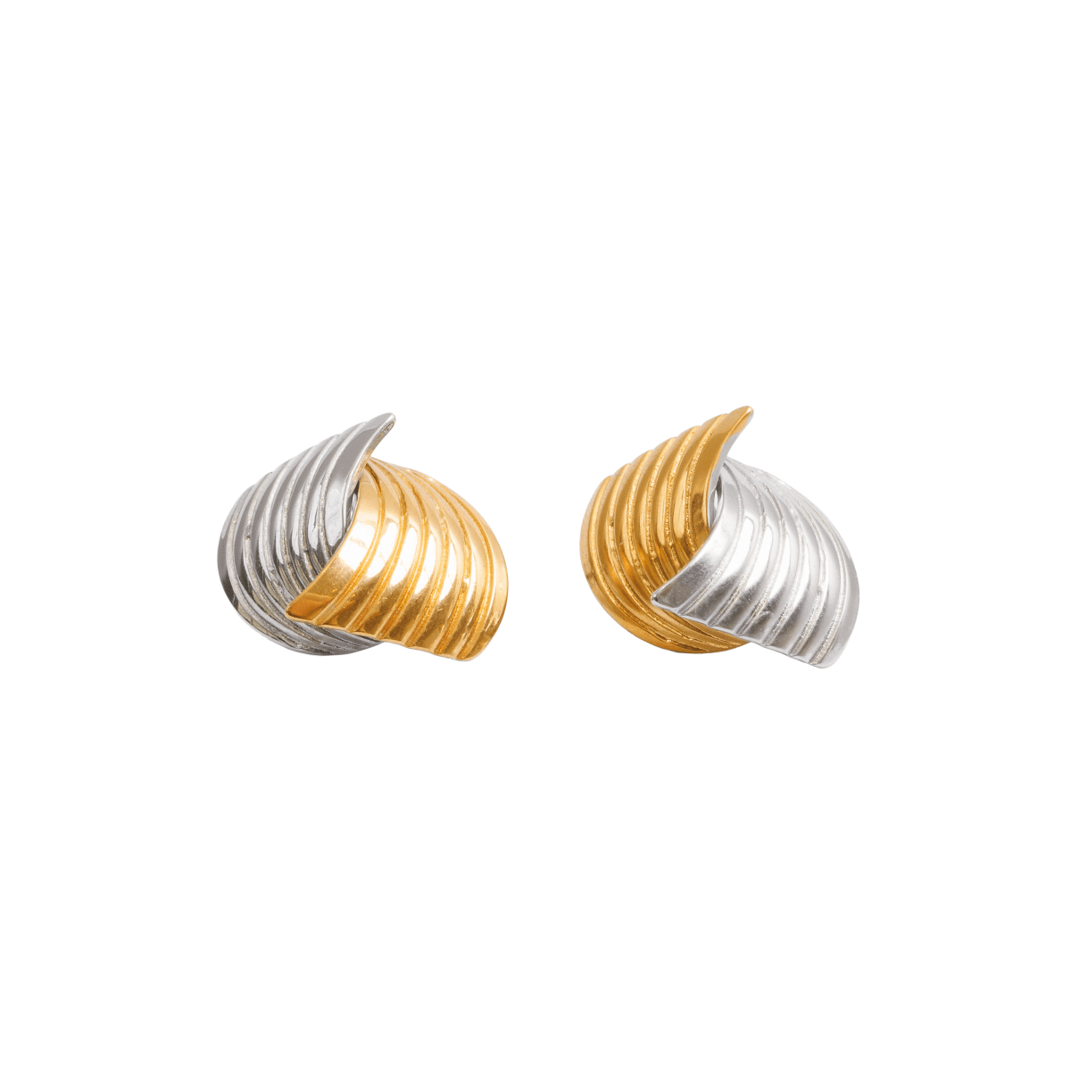 Pendientes Wave Motion con baño de oro y plata