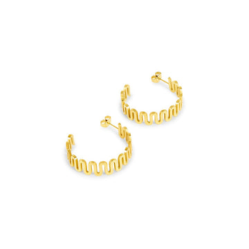 Pendientes Zig Zag bañados en oro de 18k