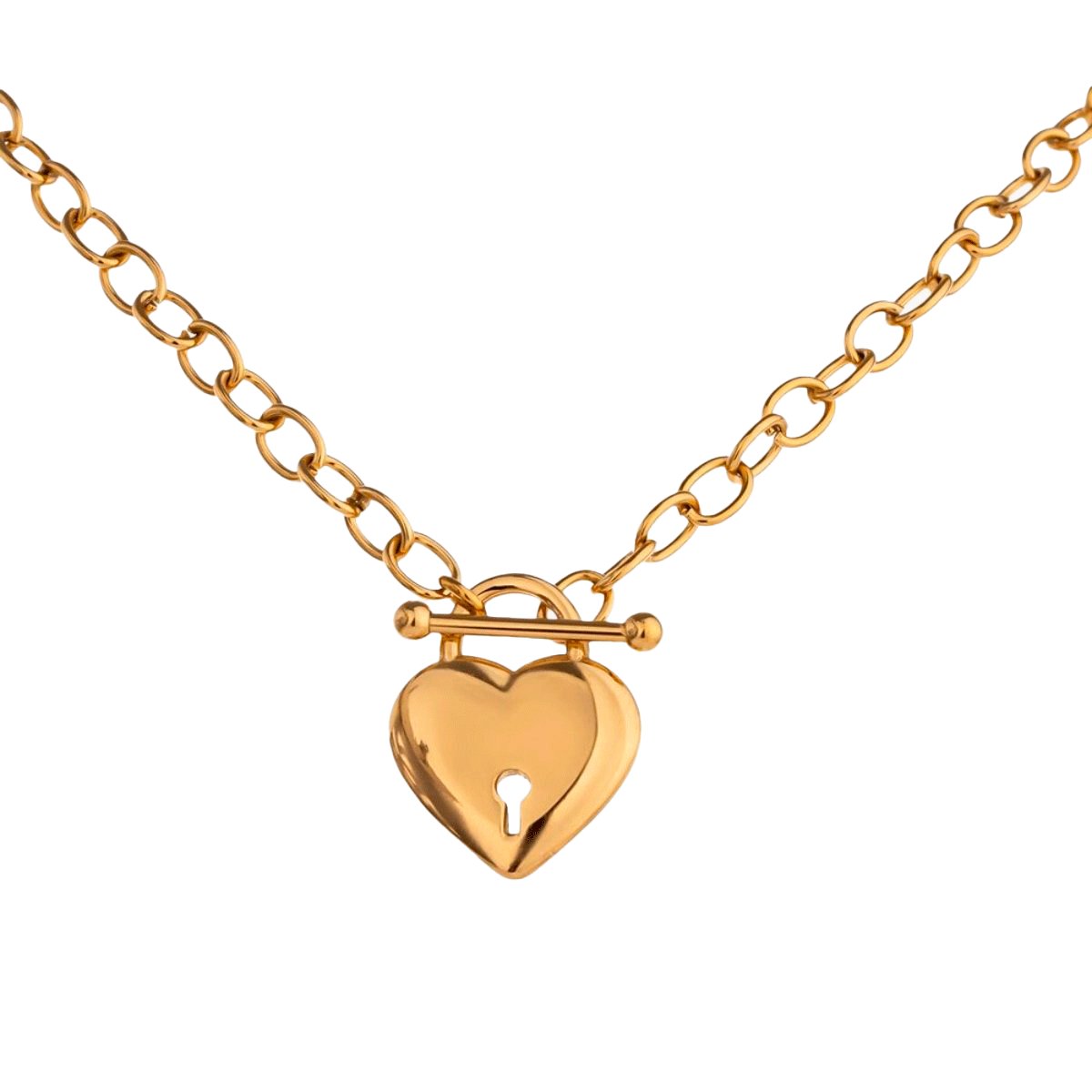 Collar de corazón de amor eterno, chapado en oro de 18 quilates