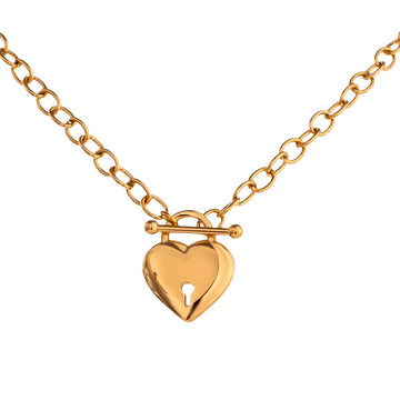 Collar de corazón de amor eterno, chapado en oro de 18 quilates