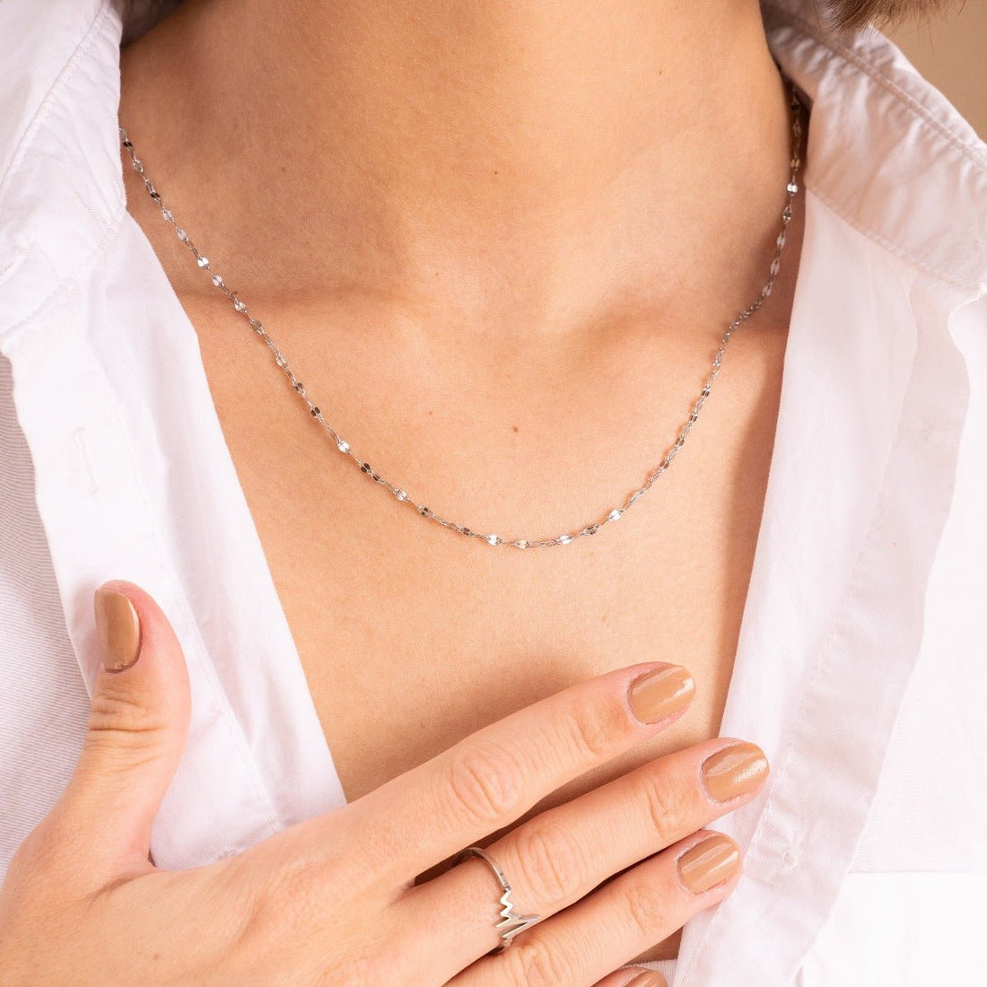 Collar de cadena del destino - Plata