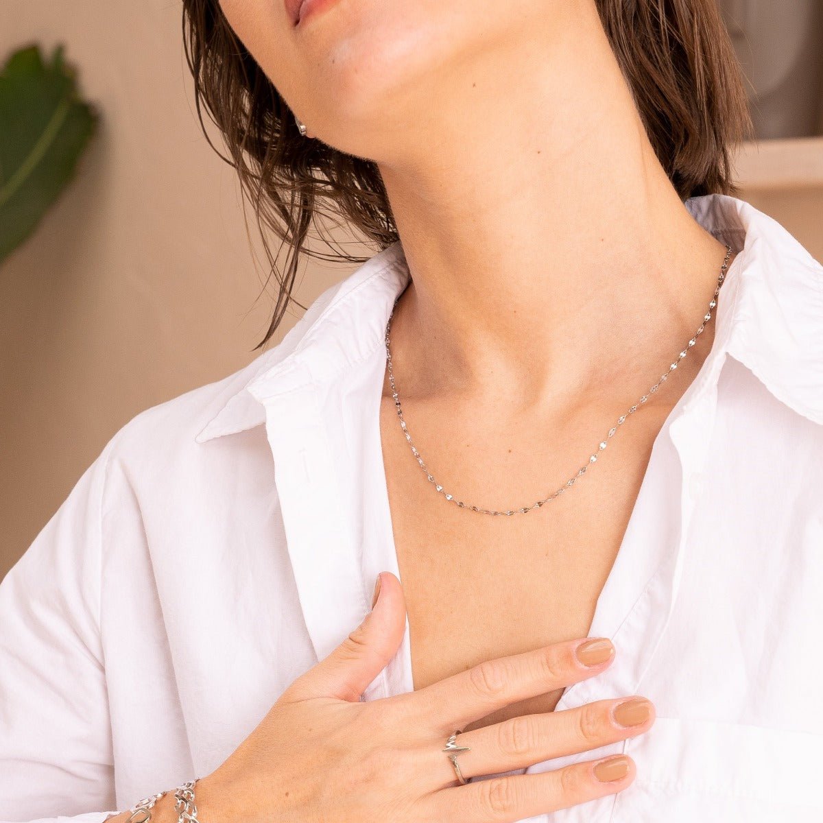 Collar de cadena del destino - Plata