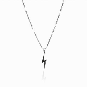 Collar de energía con colgante de rayo - Plata