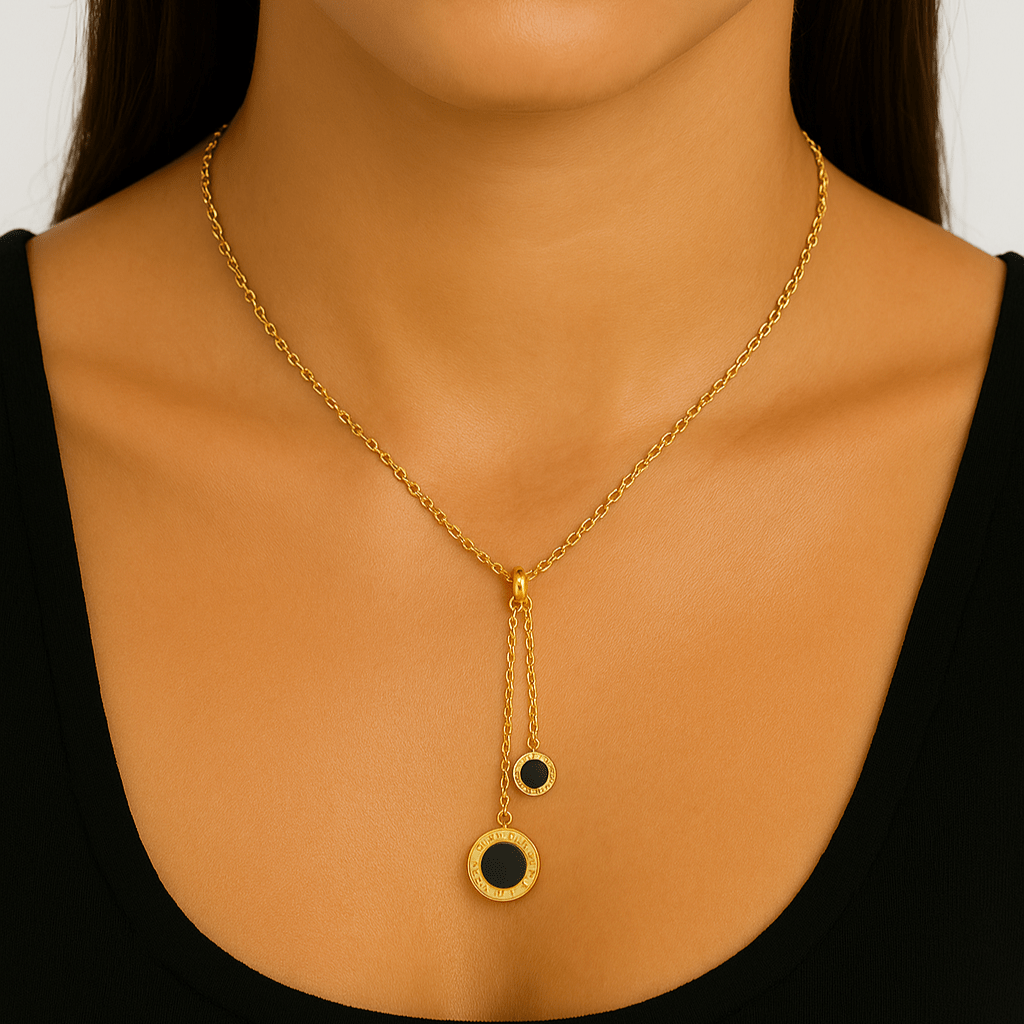 Collar de lazo Athenas bañado en oro de 18 k