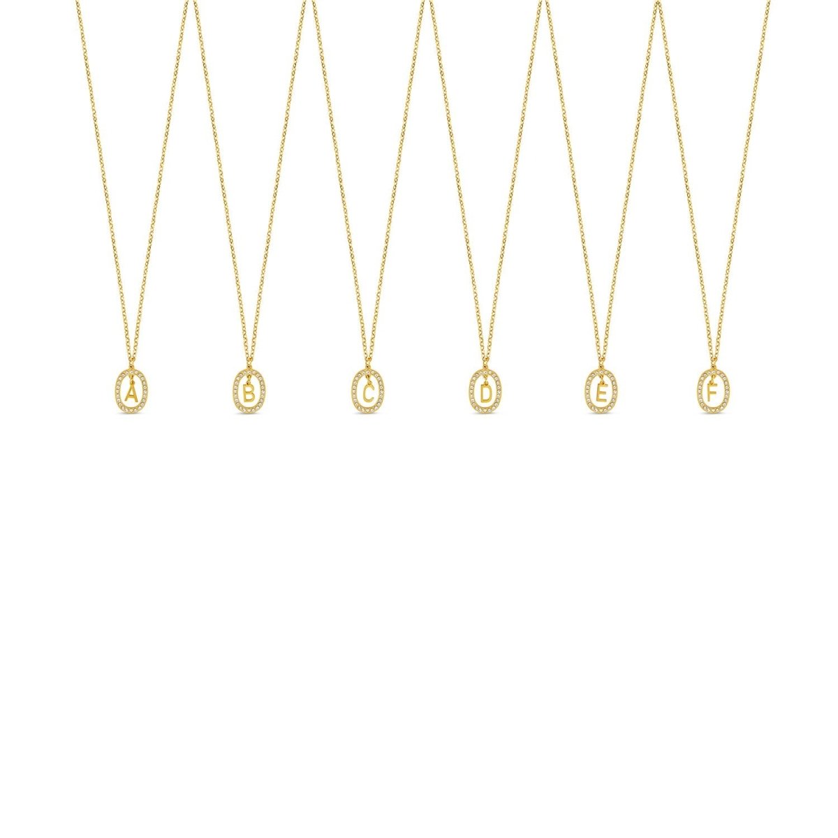 Collar con letra inicial Prism bañado en oro de 18 quilates