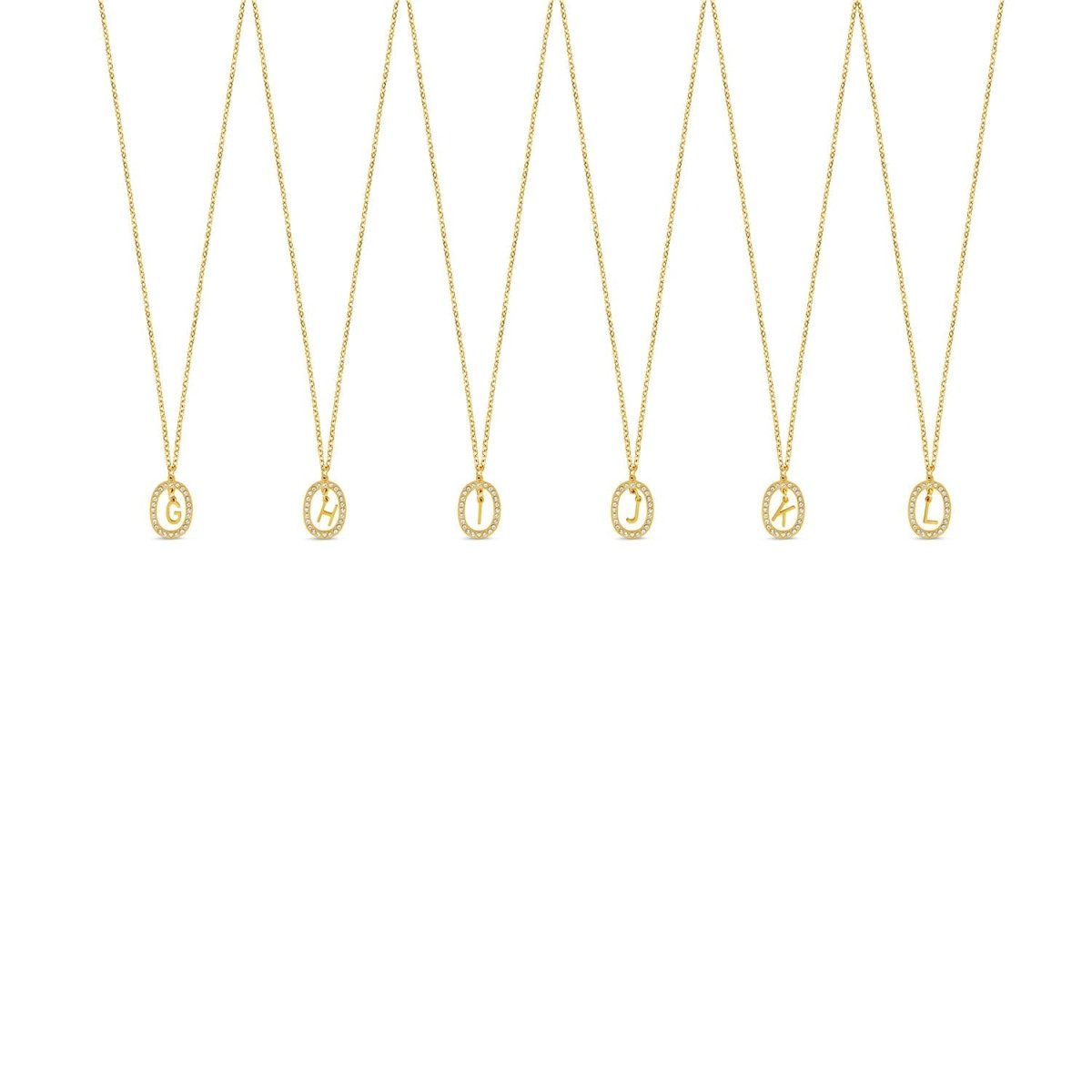 Collar con letra inicial Prism bañado en oro de 18 quilates