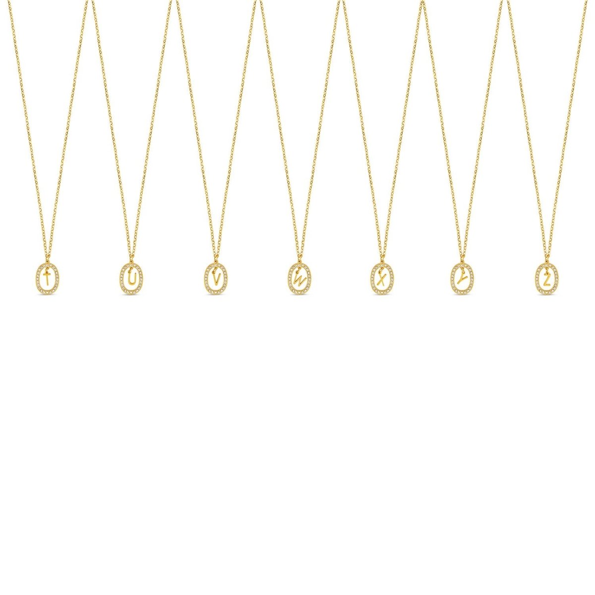 Collar con letra inicial Prism bañado en oro de 18 quilates