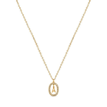Collar con letra inicial Prism bañado en oro de 18 quilates