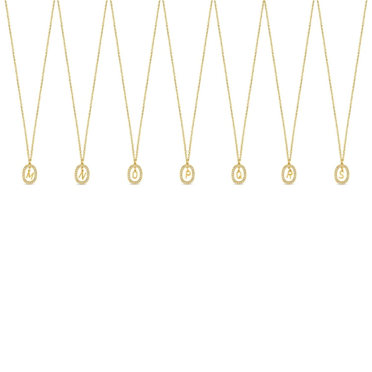 Collar con letra inicial Prism bañado en oro de 18 quilates
